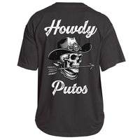 Men's 100% Cotton Western Skull "Howdy Putos" Short Sleeve T-Shirt