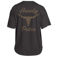 Men's 100% Cotton Western Skull "Howdy Putos" Short Sleeve T-Shirt