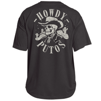 Men's 100% Cotton Western Skull "Howdy Putos" Short Sleeve T-Shirt