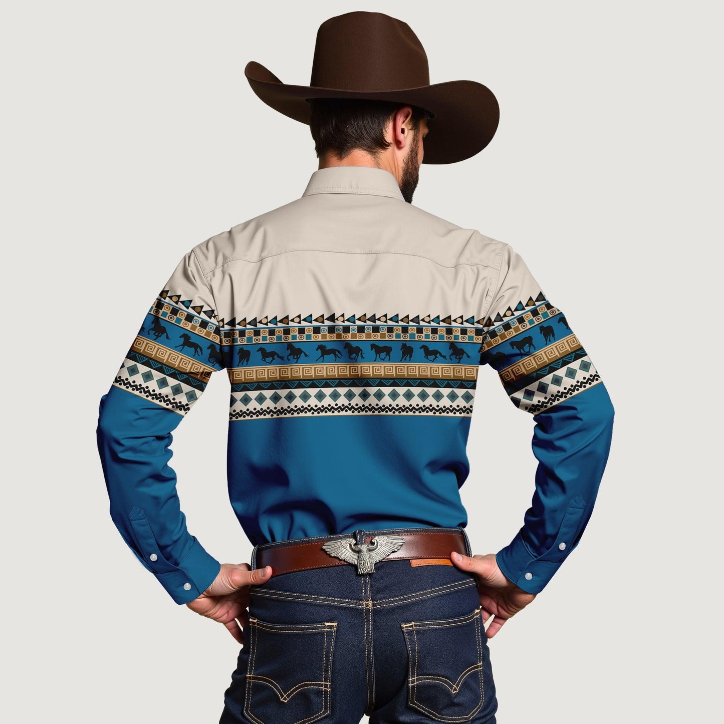 Men's Vintage Ethnic Western Printed Shirts - DustWorn