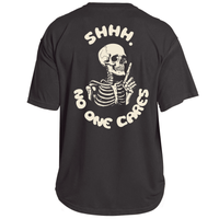 Men's 100% Cotton "Shhh. No One Cares“ Skull Short Sleeve T-Shirt
