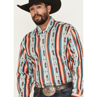 Southwestern Serape Striped Pattern Long Sleeve Shirts