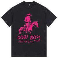 Man's Cowboy Humor Graphic T-Shirt | Funny 'Shit All Day' Slogan