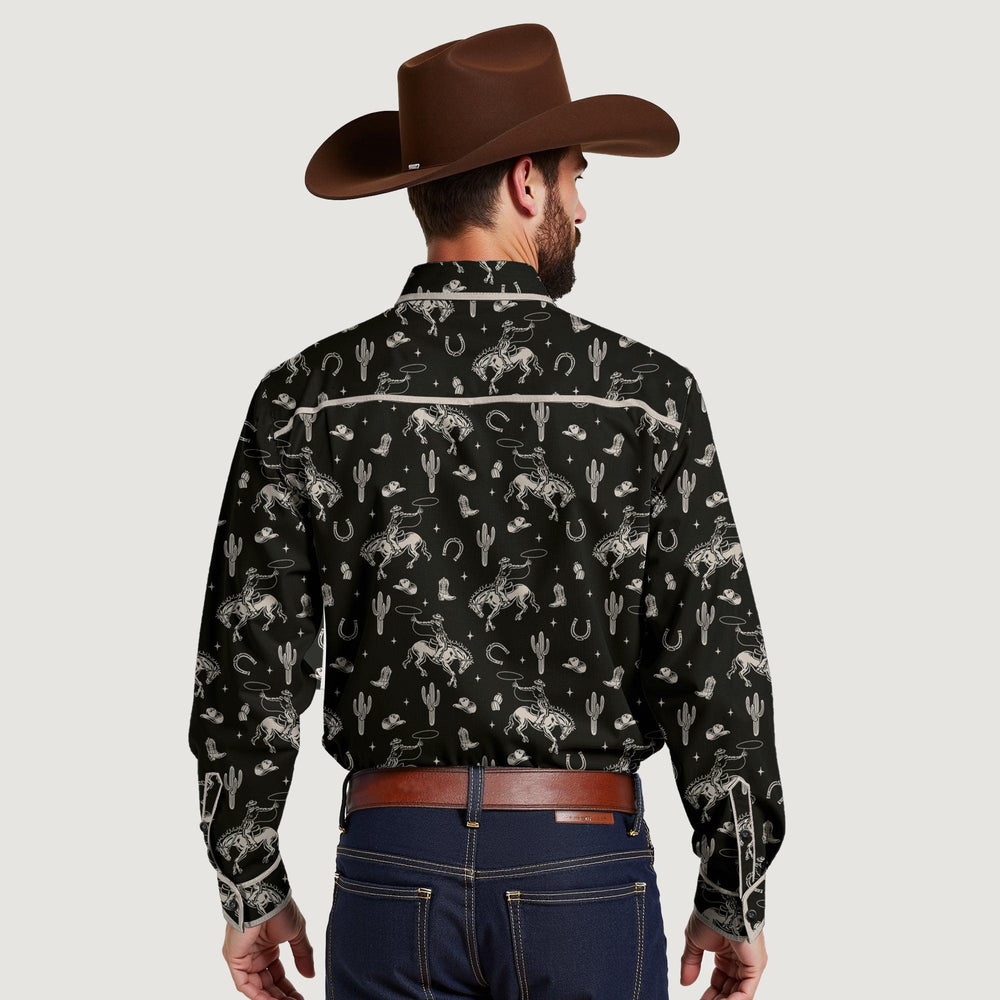 Men's Cactus Print Western Shirts - DustWorn