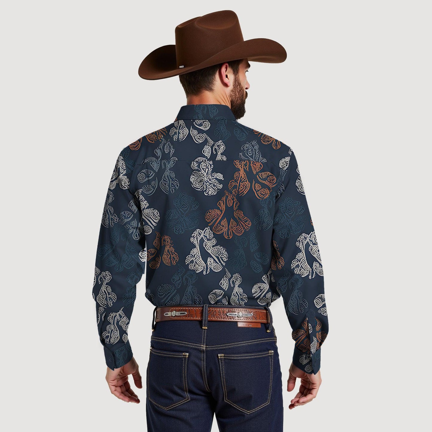 Men's Paisley Feather Droplet Print Shirts - DustWorn