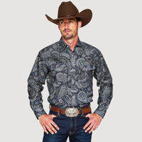 Men's Paisley Petal Print Western Shirts