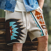 Navajo Inspired Knit Cargo Shorts