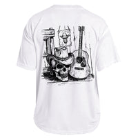 Men's keleton Cowboy Guitar Vintage Graphic T-Shirt